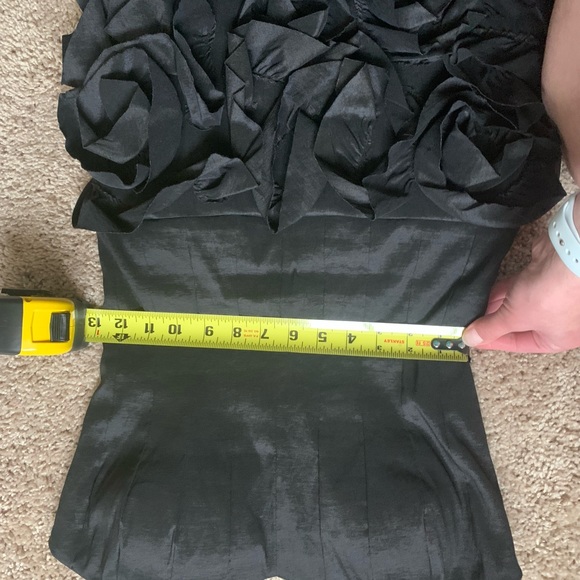 Max & Cleo Black Rosette Sweetheart Neckline Party Holiday Dress - Picture 13 of 15